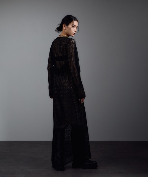 ADAM ET ROPE' FEMME セットアップ対応　レースジレ　ブラック ADAM ET ROPE'（アダムエロペ）の「【セットアップ対応