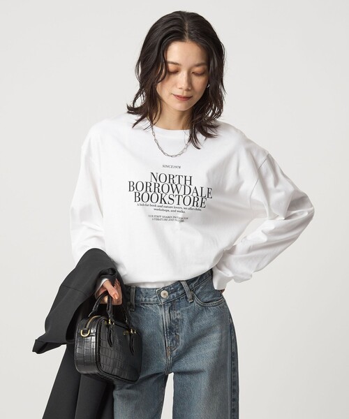 green label relaxing(グリーンレーベルリラクシング)の「ロゴ ロングスリーブ Tシャツ(Tシャツ/カットソー・レディース・ダークグレー/その他1/その他2・FREE)」の1枚目の写真