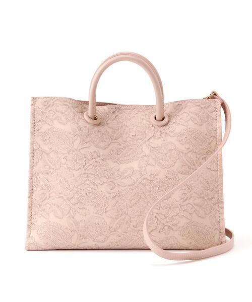 FREE'S MART(フリーズマート)の「エンボスペイズリーバッグ(トートバッグ・レディース・ブラック/カーキ/ホワイト/ブラウン/ピンク・フリ-)」の5枚目の写真