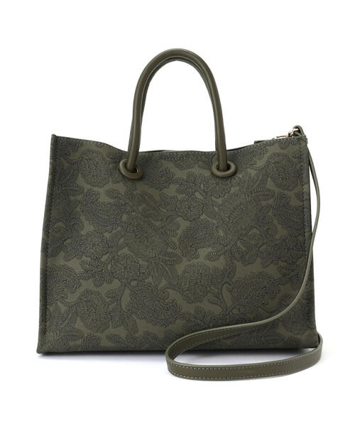 FREE'S MART(フリーズマート)の「エンボスペイズリーバッグ(トートバッグ・レディース・ブラック/カーキ/ホワイト/ブラウン/ピンク・フリ-)」の8枚目の写真