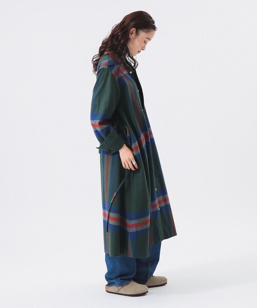 BEAMS BOY（ビームスボーイ）の「ビッグ タータン ワンピース（ワンピース・レディース・ダークグリーン/ネイビー/オレンジ・1/2）」の22枚目の写真