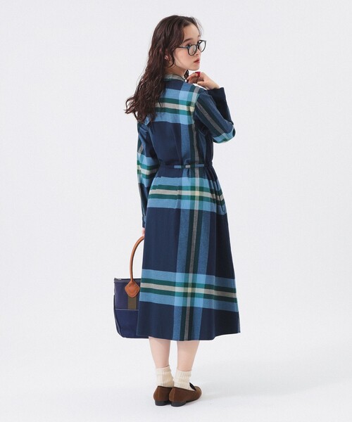 BEAMS BOY（ビームスボーイ）の「ビッグ タータン ワンピース（ワンピース・レディース・ダークグリーン/ネイビー/オレンジ・1/2）」の19枚目の写真