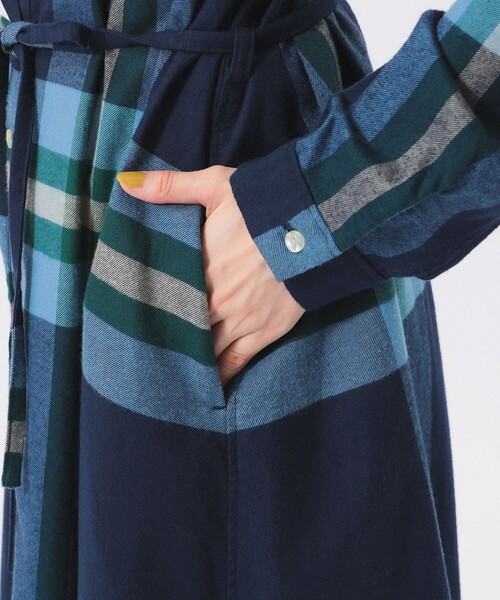 BEAMS BOY（ビームスボーイ）の「ビッグ タータン ワンピース（ワンピース・レディース・ダークグリーン/ネイビー/オレンジ・1/2）」の15枚目の写真