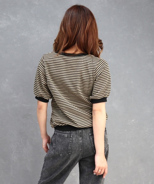 CECIL McBEE（セシルマクビー）の「ハニカム柄ジャガードトップス（Tシャツ/カットソー・レディース・ブラック/グリーン/ブルー・MEDIUM/LARGE）」の20枚目の写真