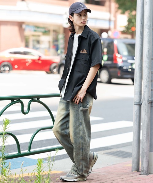 WEGO（ウィゴー）の「WEGO/刺繍ロゴツイルワークシャツ（シャツ/ブラウス・メンズ・ブラック/チャコール・MEDIUM/LARGE）」の3枚目の写真