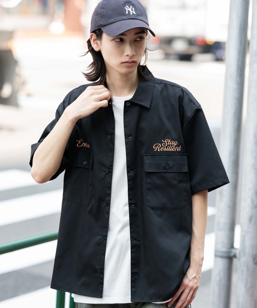 WEGO（ウィゴー）の「WEGO/刺繍ロゴツイルワークシャツ（シャツ/ブラウス・メンズ・ブラック/チャコール・MEDIUM/LARGE）」の12枚目の写真