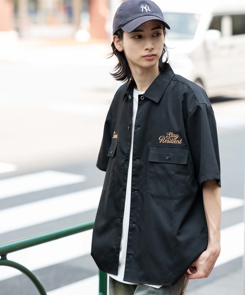 WEGO（ウィゴー）の「WEGO/刺繍ロゴツイルワークシャツ（シャツ/ブラウス・メンズ・ブラック/チャコール・MEDIUM/LARGE）」の13枚目の写真