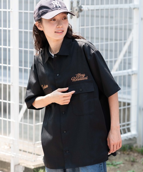 WEGO（ウィゴー）の「WEGO/刺繍ロゴツイルワークシャツ（シャツ/ブラウス・メンズ・ブラック/チャコール・MEDIUM/LARGE）」の19枚目の写真