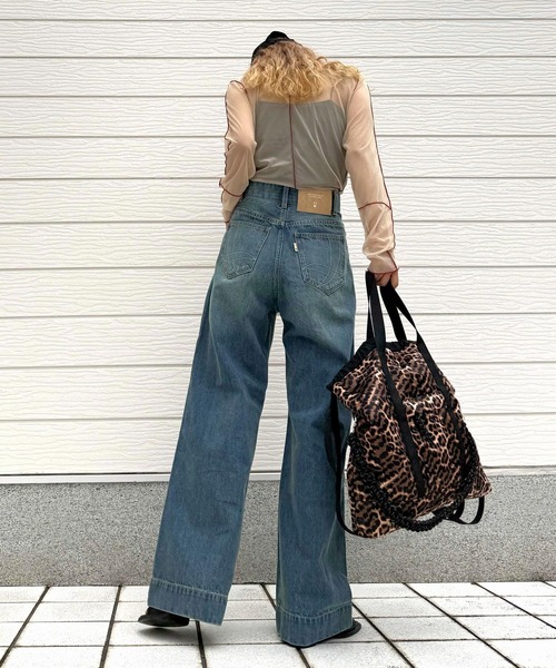 Q（キュー）の「Qgirlワイドデニム（デニムパンツ・レディース・インディゴブルー・LARGE/MEDIUM/SMALL）」の13枚目の写真