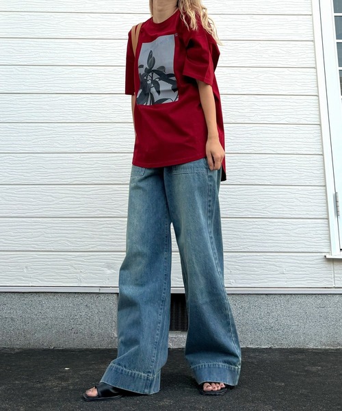 Q（キュー）の「Qgirlワイドデニム（デニムパンツ・レディース・インディゴブルー・LARGE/MEDIUM/SMALL）」の18枚目の写真