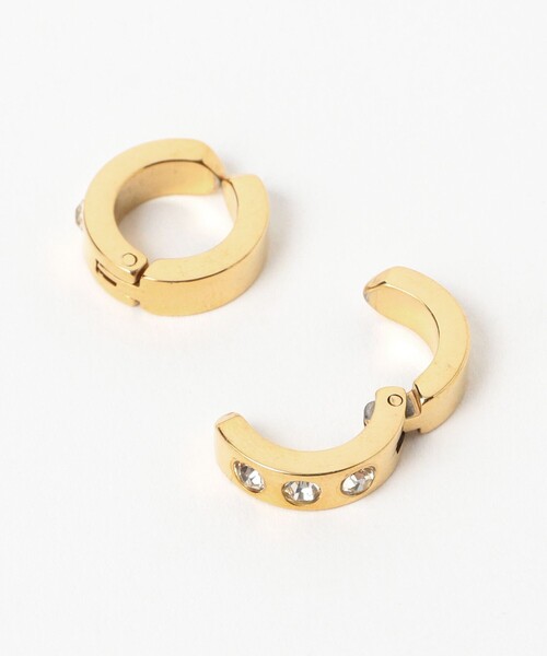 Ray BEAMS(レイビームス)の「ステンレス ストーン フープ イヤリング(イヤリング・レディース・ゴールド/シルバー・ONE SIZE)」の6枚目の写真