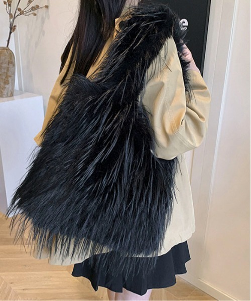 SHEPP(シープ)の「シャギーBIGトートバッグ(トートバッグ・レディース・ホワイト/ピンク/ブラック/グレー・F)」の10枚目の写真