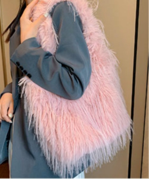 SHEPP(シープ)の「シャギーBIGトートバッグ(トートバッグ・レディース・ホワイト/ピンク/ブラック/グレー・F)」の17枚目の写真