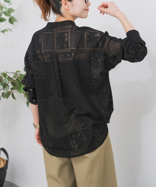 Spick & Span（スピックアンドスパン）の「《追加3》PEレースシャツ（シャツ/ブラウス・レディース・ブラック/ホワイト/ブラウン・FREE）」の12枚目の写真