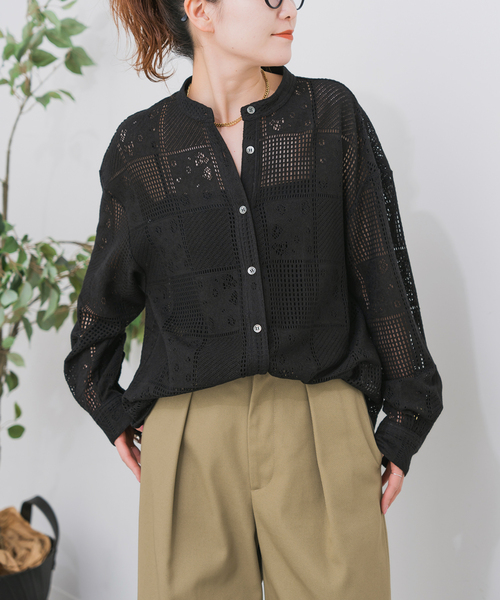 Spick & Span（スピックアンドスパン）の「《追加3》PEレースシャツ（シャツ/ブラウス・レディース・ブラック/ホワイト/ブラウン・FREE）」の14枚目の写真