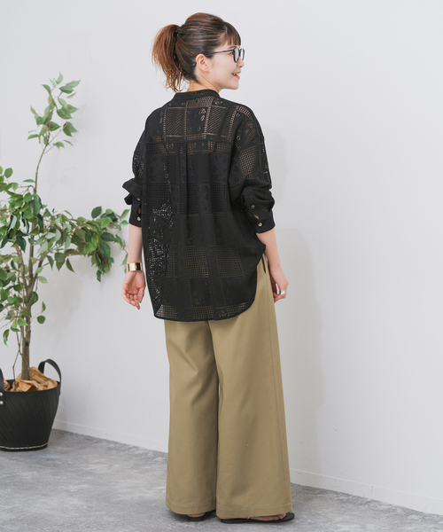 【タグ付き】スピックアンドスパン　PEレースシャツ　Spick and Span 追加3》PEレースシャツ（シャツ/ブラウス）｜Spick & Span