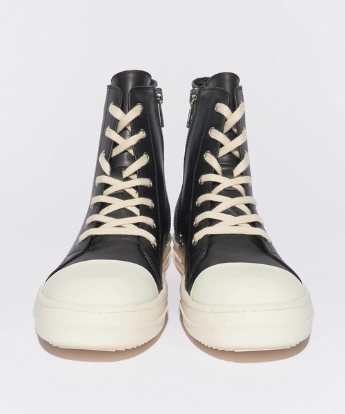 Theater code（シアターコード）の「Leather high-top sneakers/レザーハイカットスニーカ（スニーカー・メンズ・ブラック・27/28）」の2枚目の写真