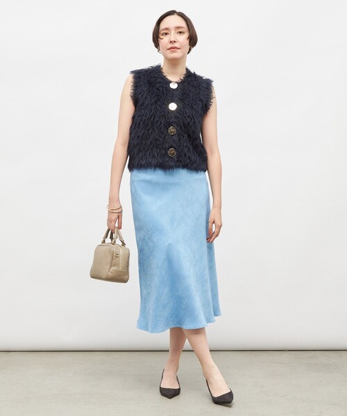 NOLLEY’S Sophi（ノーリーズソフィ）の「ウォッシャブルフェイクスエードバイヤスフレアスカート（スカート・レディース・ベージュ/ライトブルー/オリーブ・38/36/34）」の12枚目の写真