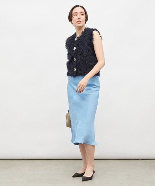 NOLLEY’S Sophi（ノーリーズソフィ）の「ウォッシャブルフェイクスエードバイヤスフレアスカート（スカート・レディース・ベージュ/ライトブルー/オリーブ・38/36/34）」の13枚目の写真