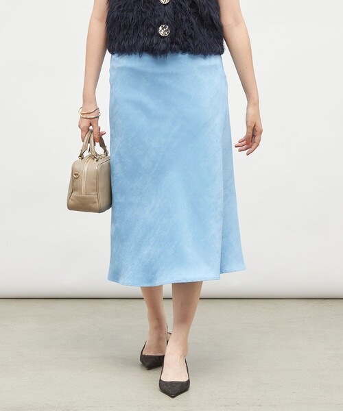 NOLLEY’S Sophi（ノーリーズソフィ）の「ウォッシャブルフェイクスエードバイヤスフレアスカート（スカート・レディース・ベージュ/ライトブルー/オリーブ・38/36/34）」の17枚目の写真