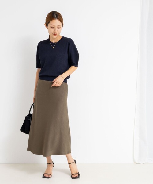 NOLLEY’S Sophi（ノーリーズソフィ）の「ウォッシャブルフェイクスエードバイヤスフレアスカート（スカート・レディース・ベージュ/ライトブルー/オリーブ・38/36/34）」の22枚目の写真