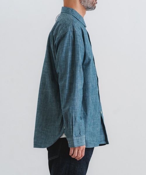 quadro(クオドロ)の「インディゴライトオンスダンガリー1ループボタンレギュラーシャツ(シャツ/ブラウス・メンズ・ネイビー・MEDIUM/LARGE)」の18枚目の写真