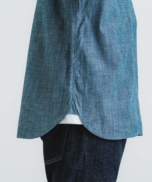 quadro(クオドロ)の「インディゴライトオンスダンガリー1ループボタンレギュラーシャツ(シャツ/ブラウス・メンズ・ネイビー・MEDIUM/LARGE)」の15枚目の写真