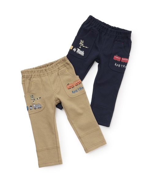 KP BOY（ケーピーボーイ）の「電車刺しゅう ニットツイルパンツ（その他パンツ・キッズ・ベージュ/ネイビー・80ｃｍ/90cm/100cm/120cm/110cm）」の9枚目の写真