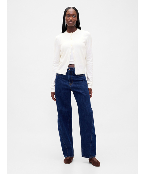 GAP(ギャップ)の「CashSoft カシミヤタッチ クロップドカーディガン(カーディガン/ボレロ・レディース・ピンク/キャメル/ブラック/アイボリー/グレー/ブルー/ブラウン系その他2/ヘザーグレー/ブルー系その他/ブラウン・XS/S/M/L/XL/XXS)」の12枚目の写真
