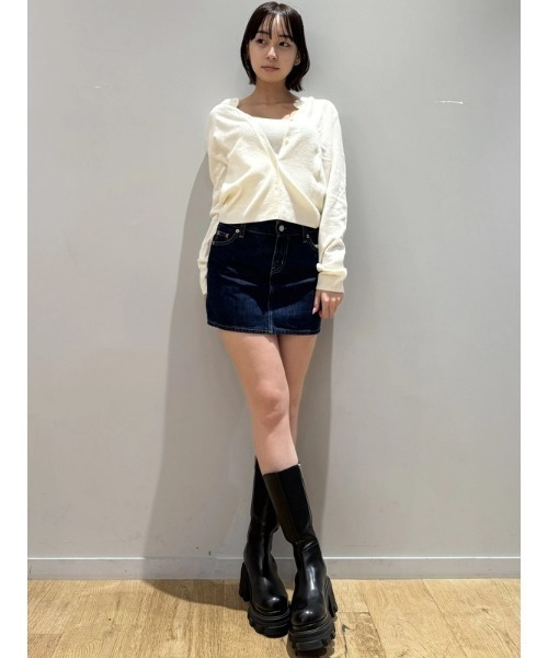 GAP(ギャップ)の「CashSoft カシミヤタッチ クロップドカーディガン(カーディガン/ボレロ・レディース・ピンク/キャメル/ブラック/アイボリー/グレー/ブルー・XS/S/M/L/XL/XXS)」の12枚目の写真
