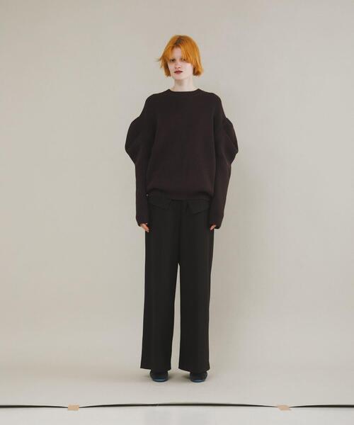 LAATO（ラート）の「tacked sleeves knit（ニット/セーター・レディース・ブラウン/ブルー/オフホワイト・FREE）」の2枚目の写真