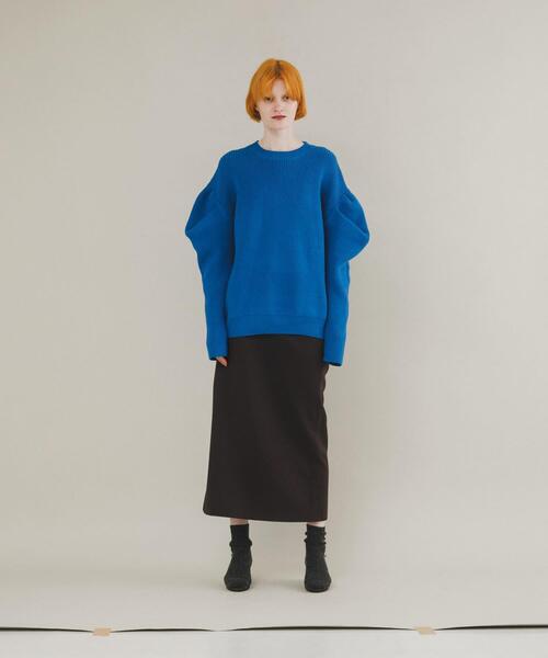 LAATO（ラート）の「tacked sleeves knit（ニット/セーター・レディース・ブラウン/ブルー/オフホワイト・FREE）」の3枚目の写真