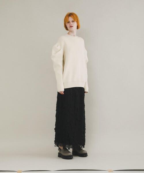 LAATO(ラート)の「tacked sleeves knit(ニット/セーター・レディース・ブラウン/ブルー/オフホワイト・FREE)」の8枚目の写真
