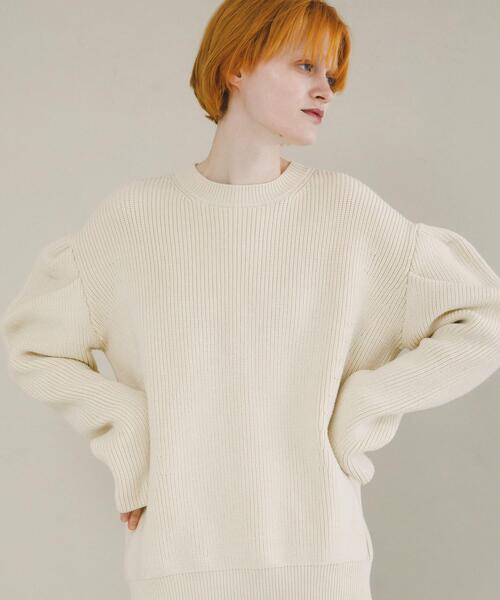 LAATO(ラート)の「tacked sleeves knit(ニット/セーター・レディース・ブラウン/ブルー/オフホワイト・FREE)」の9枚目の写真