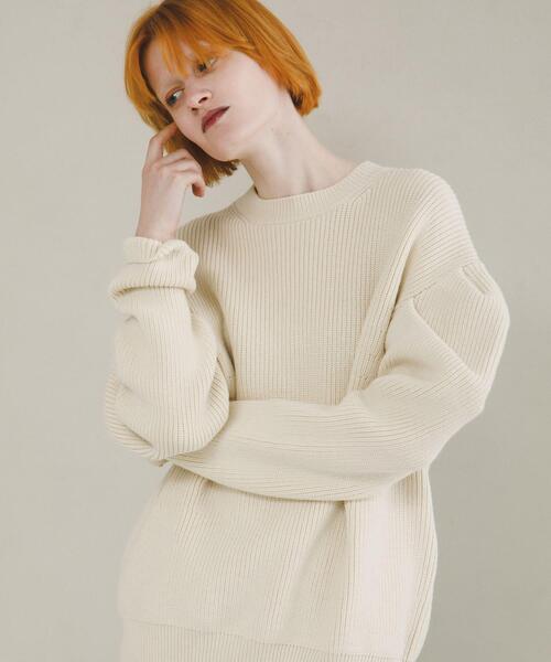 LAATO(ラート)の「tacked sleeves knit(ニット/セーター・レディース・ブラウン/ブルー/オフホワイト・FREE)」の10枚目の写真