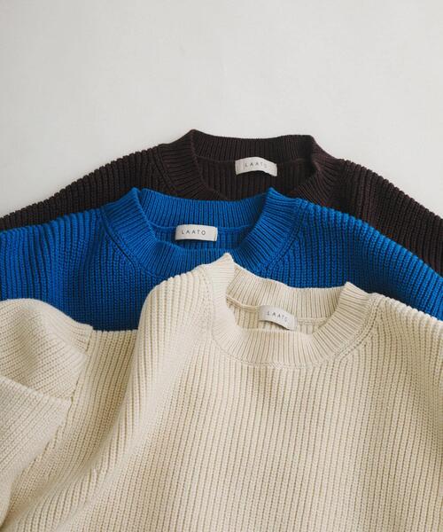 LAATO(ラート)の「tacked sleeves knit(ニット/セーター・レディース・ブラウン/ブルー/オフホワイト・FREE)」の15枚目の写真