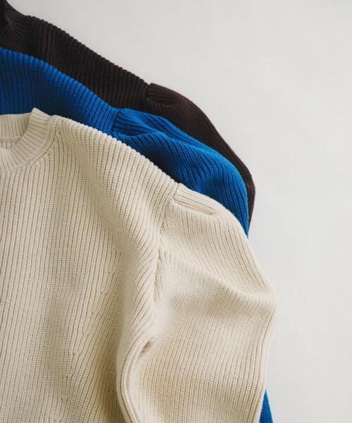 LAATO(ラート)の「tacked sleeves knit(ニット/セーター・レディース・ブラウン/ブルー/オフホワイト・FREE)」の16枚目の写真