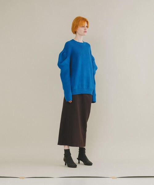 LAATO（ラート）の「tacked sleeves knit（ニット/セーター・レディース・ブラウン/ブルー/オフホワイト・FREE）」の7枚目の写真