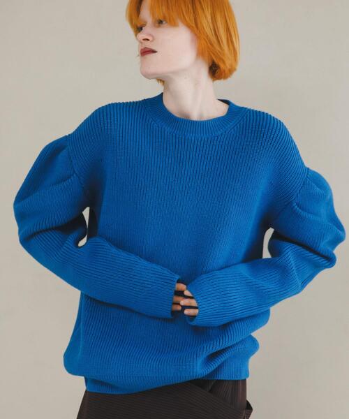 LAATO（ラート）の「tacked sleeves knit（ニット/セーター・レディース・ブラウン/ブルー/オフホワイト・FREE）」の10枚目の写真