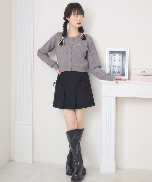 ems excite(エムズエキサイト)の「ケーブルNTカーデ(ニット/セーター・レディース・ダークグレー/レッド/キャメル/ダークブルー・FREE)」の8枚目の写真