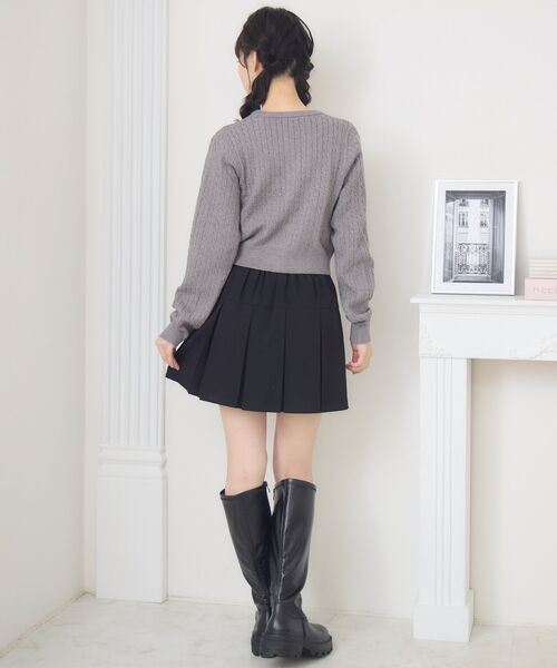 ems excite(エムズエキサイト)の「ケーブルNTカーデ(ニット/セーター・レディース・ダークグレー/レッド/キャメル/ダークブルー・FREE)」の10枚目の写真