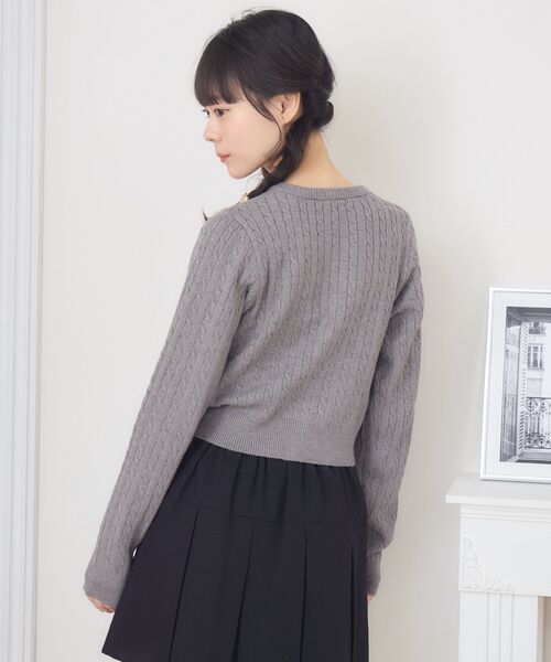 ems excite(エムズエキサイト)の「ケーブルNTカーデ(ニット/セーター・レディース・ダークグレー/レッド/キャメル/ダークブルー・FREE)」の14枚目の写真