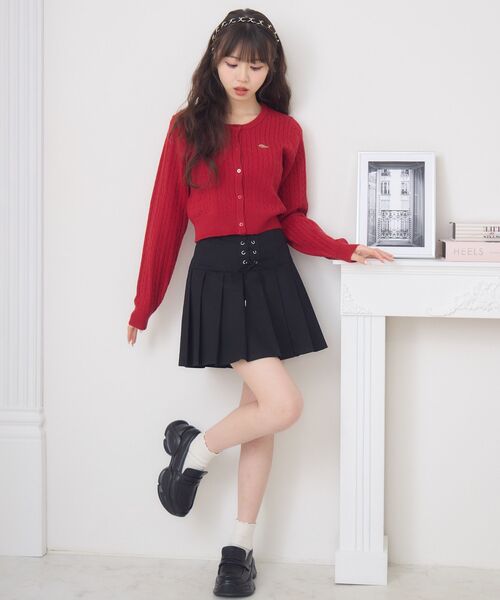 ems excite(エムズエキサイト)の「ケーブルNTカーデ(ニット/セーター・レディース・ダークグレー/レッド/キャメル/ダークブルー・FREE)」の19枚目の写真