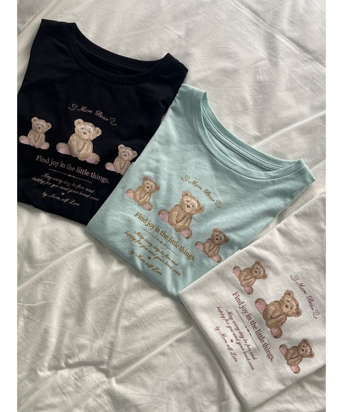 MORE self LOVE(モアセルフラブ)の「【MORE BEAR】triple bear TEE(Tシャツ/カットソー・レディース・ブラック/ホワイト/ブルー・FREE)」の13枚目の写真
