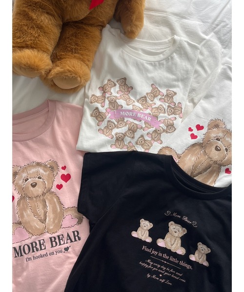 MORE self LOVE(モアセルフラブ)の「【MORE BEAR】triple bear TEE(Tシャツ/カットソー・レディース・ブラック/ホワイト/ブルー・FREE)」の12枚目の写真