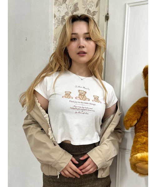 MORE self LOVE(モアセルフラブ)の「【MORE BEAR】triple bear TEE(Tシャツ/カットソー・レディース・ブラック/ホワイト/ブルー・FREE)」の14枚目の写真