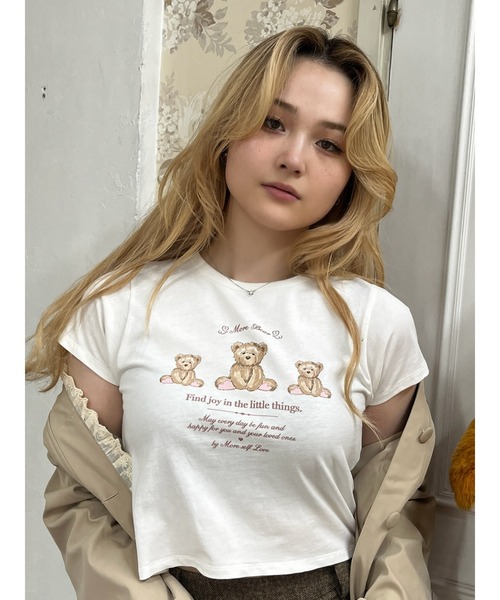 MORE self LOVE(モアセルフラブ)の「【MORE BEAR】triple bear TEE(Tシャツ/カットソー・レディース・ブラック/ホワイト/ブルー・FREE)」の16枚目の写真