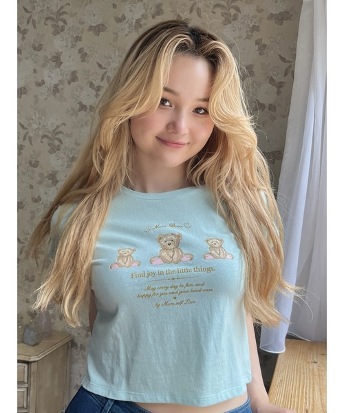 MORE self LOVE(モアセルフラブ)の「【MORE BEAR】triple bear TEE(Tシャツ/カットソー・レディース・ブラック/ホワイト/ブルー・FREE)」の17枚目の写真