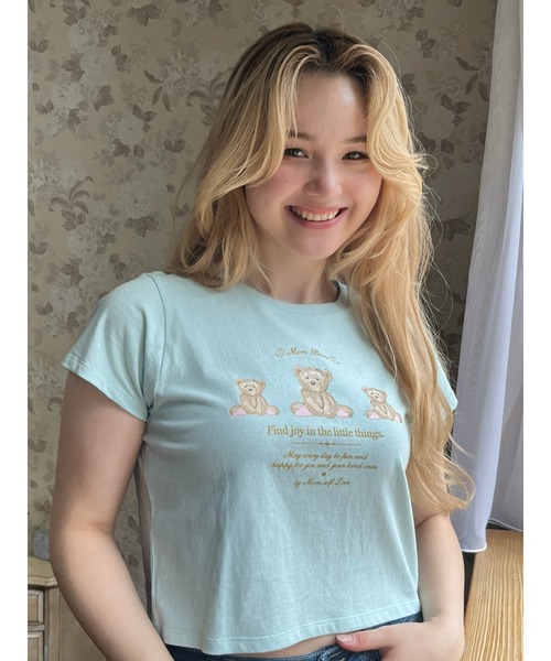 MORE self LOVE(モアセルフラブ)の「【MORE BEAR】triple bear TEE(Tシャツ/カットソー・レディース・ブラック/ホワイト/ブルー・FREE)」の10枚目の写真