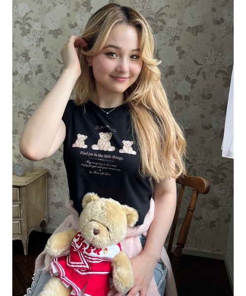 MORE self LOVE(モアセルフラブ)の「【MORE BEAR】triple bear TEE(Tシャツ/カットソー・レディース・ブラック/ホワイト/ブルー・FREE)」の20枚目の写真